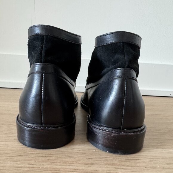 NEW Bruno Magli - Shearling lined boots with velvet panel - Black 9
